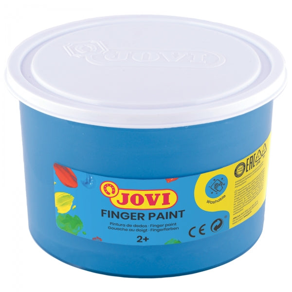 Jovi Finger Paint Bote de 500ml Pintura de Dedos - Ingredientes Naturales - Colores Mezclables - Textura Gelatinosa - Lavable - sin Gluten - No Toxico - Color Azul 1 pieza(s)