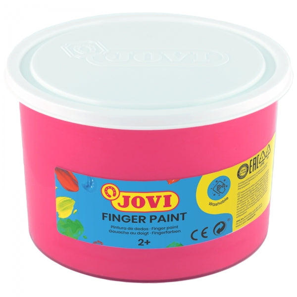 Jovi Finger Paint Bote de 500ml - Ingredientes Naturales - Colores Mezclables - Textura Gelatinosa - Lavable - Color Rosa 1 pieza(s)