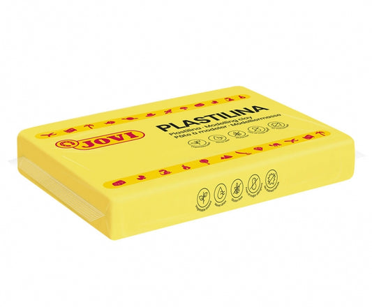 Jovi Caja de 15 Pastillas de Plastilina 350gr - Pasta Vegetal - No Se Seca - sin Gluten - Inocua - Facil de Moldear - Ideal para Figuras Voluminosas - Color Amarillo 1 pieza(s)