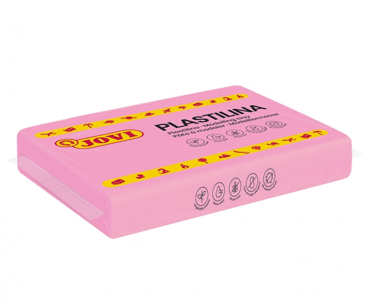 Jovi Caja de 15 Pastillas de Plastilina 350gr - Pasta Vegetal - No Endurece - sin Gluten - Inocua - Facil de Moldear - Ideal para Volumen - Color Rosa 1 pieza(s)