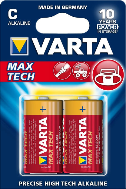 Varta - MAX TECH 2x Alkaline C Batería de un solo uso Alcalino