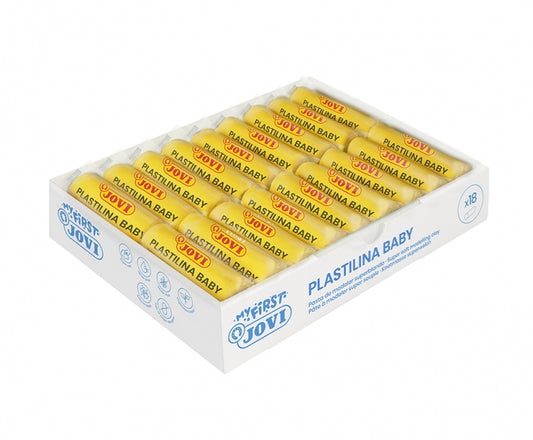 Jovi Baby Caja de 18 Pastillas de Plastilina Super Blanda - Estimula Creatividad y Sensibilidad Tactil - Fortalece Musculos de Manos y Dedos - Color Amarillo 1 pieza(s)