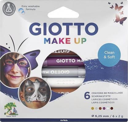 Giotto Make Up Metallic Pack con 6 Lapices Cosmeticos - Se Lava con Agua - Dermatologicamente Testado - Colores Metalicos Surtidos 1 pieza(s)