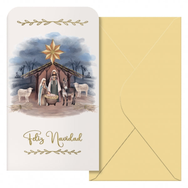 Dohe Maria Pack de 6 Tarjetas/Billeteros de Felicitacion Navideña con Sobre - Tamaño 9x16cm - Papel Offset - Impresas a todo Color 1 pieza(s)