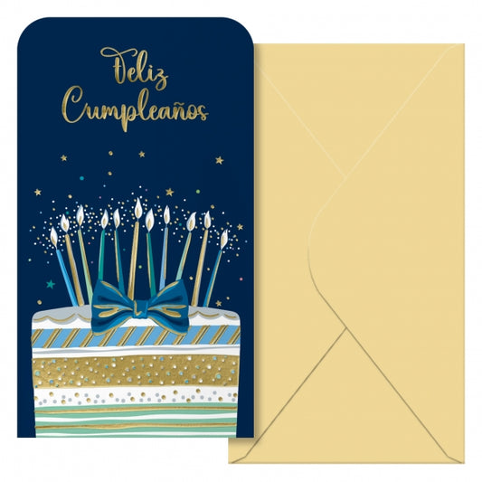 Dohe Cake Pack de 6 Tarjetas/Billeteros de Felicitacion de Cumpleaños con Sobre - Tamaño 9x16cm - Papel Offset - Impresas a todo Color 1 pieza(s)