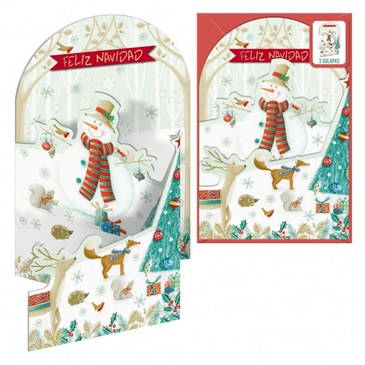 DOHE - CHRISTMAS DOHE 115x170 MUÑECO DE NIEVE - Pack de 6 unidades