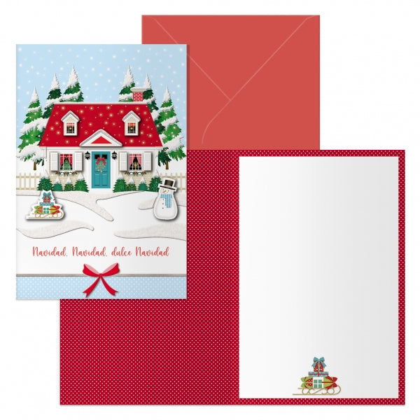 Dohe Home Pack de 6 Tarjetas de Felicitacion Navideña con Sobre - Tamaño Cerrada 11.5x17cm, Abierta 23x17cm - Papel Offset - Impresas a todo Color 1 pieza(s)