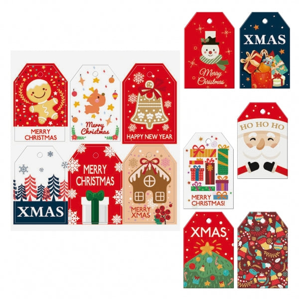 Dohe Navidad Pack de 48 Etiquetas para Regalos - Diseños Navidad - Tamaño 4,6x6,8cm - Troqueladas sobre Cartulina - Incluyen Cordon 1 pieza(s)