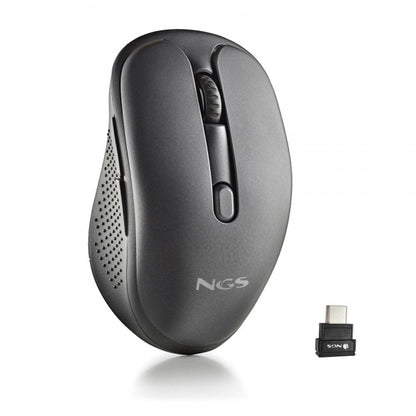 NGS Evo MIx Raton Laser Inalambrico 3200dpi - Conexiones: 2.4 GHz USB-C + Bluetooth 5.1 + Bluetooth 5.1 - 5 Botones - Uso Diestro - Color Negro 1 pieza(s)