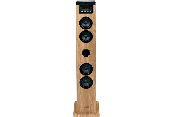 Thomson Cosy DS122CD Torre de Sonido 60W Bluetooth 5.0 - Reproductor de CD - Entrada AUX 3,5mm, USB y Lector de Tarjetas SD/MMC - Mando a Distancia - Color Madera/Negro 1 pieza(s)