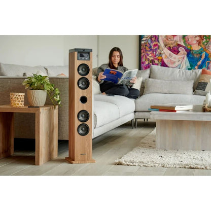 Thomson Cosy DS122CD Torre de Sonido 60W Bluetooth 5.0 - Reproductor de CD - Entrada AUX 3,5mm, USB y Lector de Tarjetas SD/MMC - Mando a Distancia - Color Madera/Negro 1 pieza(s)