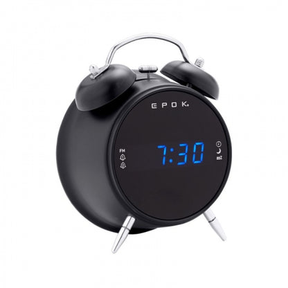 Bigben Epok Despertador Radiofonico Retro - Radio FM con Pantalla LED - Despertador por Radio o Zumbador - Funciones de Siesta y Repeticion - Color Negro 1 pieza(s)