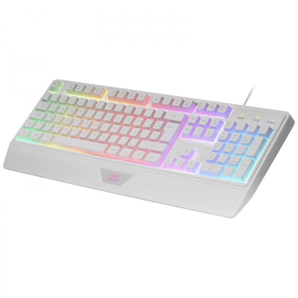 Mars Gaming MCP124 Combo Gaming 3en1 - Teclado H-Mech Ergonomico - Raton RGB Switches HUANO - Alfombrilla Nanotextil Rainbow - Compatibilidad Multiplataforma - Color Blanco 1 pieza(s)