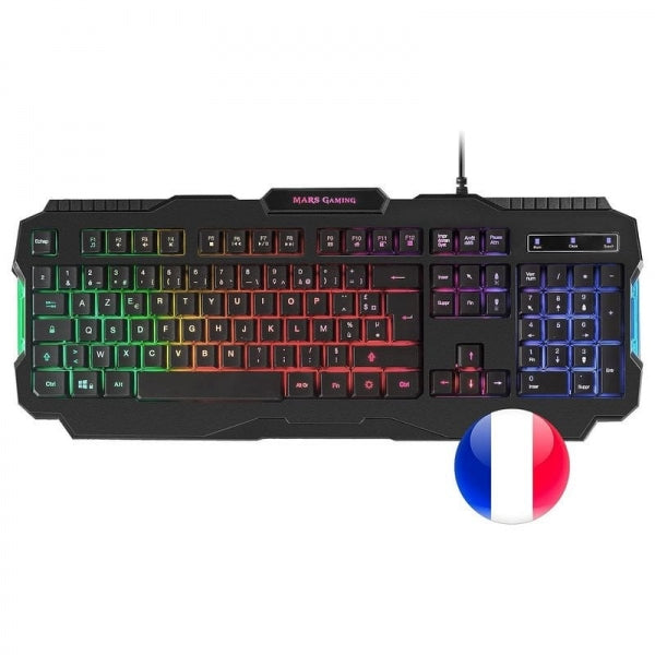 Mars Gaming MCPRGB2 Combo Gaming - Teclado RGB Rainbow - Raton 4000DPI RGB Flow - Auriculares RGB Flow - Alfombrilla XXL - Maxima compatibilidad - Color Varios 1 pieza(s)