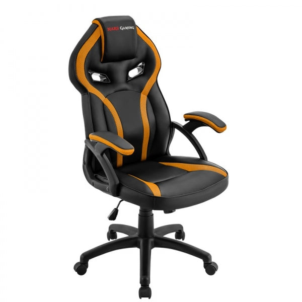 Mars Gaming MGC118 Silla Gaming - Triple Capa Acolchada - Cuero Sintetico Resistente - Piston Clase 4 - Ruedas Ultrarresistentes - Color Negro 1 pieza(s)