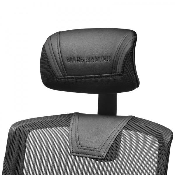 Mars Gaming - MGC-ERGO Negro Silla Gaming Ergonómica Malla Transpirable Soporte Ajustable Cervical + Lumbar + Reposabrazos