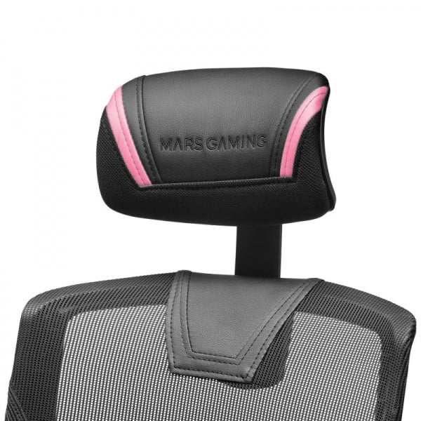 Mars Gaming - MGC-ERGO Rosa Silla Gaming Ergonómica Malla Transpirable Soporte Ajustable Cervical + Lumbar + Reposabrazos