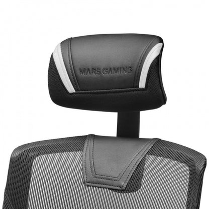 Mars Gaming - MGC-ERGO Blanco Silla Gaming Ergonómica Malla Transpirable Soporte Ajustable Cervical + Lumbar + Reposabrazos