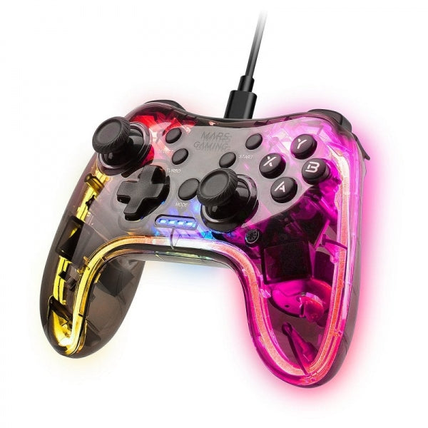 Mars Gaming - MGPC mando y volante Transparente USB Gamepad Android  MAC  Nintendo Switch  PC  Playstation 3