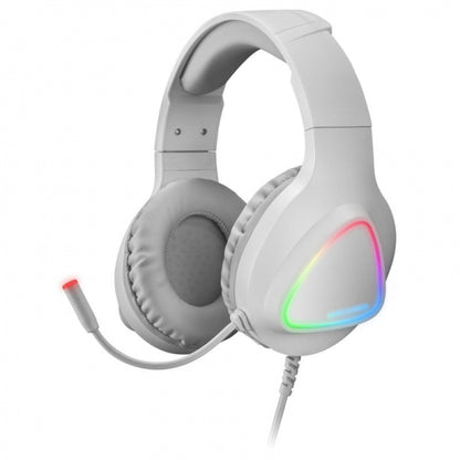 Mars Gaming MH122 Auriculares Gaming - Sonido Hi-Fi Ultra-Bass - Iluminacion FRGB - Cancelacion de Ruido Pasiva - Compatibilidad Total - Color Blanco 1 pieza(s)