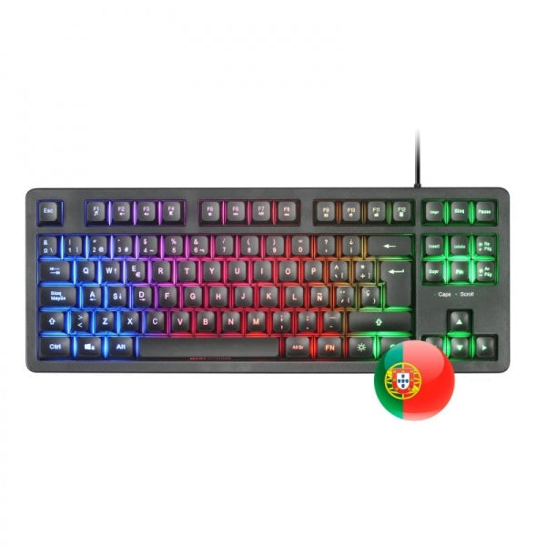 Mars Gaming MK023 Teclado Gaming - Tecnologia H-Mech RED - Iluminacion FRGB LED - Anti-Ghosting - Compatibilidad Universal - Estructura Robusta - Portugues - Color Negro 1 pieza(s)