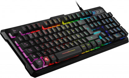 Mars Gaming MK218 Teclado Gaming - Retroiluminacion RGB 9 Efectos - Tecnologia H-MECH - Antighosting Completo - Compatible con Windows, Mac, Linux y Consolas - Aleman - Color Negro 1 pieza(s)