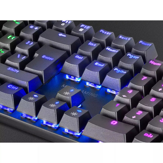 Mars Gaming MK422 Teclado Gaming - Switches Mecanicos Antipolvo - Teclas Imborables - Iluminacion RGB - Chip ARM - Compatibilidad Multiplataforma - US - Color Negro 1 pieza(s)