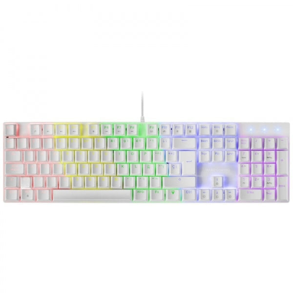 Mars Gaming - MK422 Blanco Teclado Mecánico Gaming RGB Antighosting Switch Mecánico Azul Idioma Español