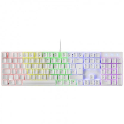 Mars Gaming - MK422 Blanco Teclado Mecánico Gaming RGB Antighosting Switch Mecánico Azul Idioma Español