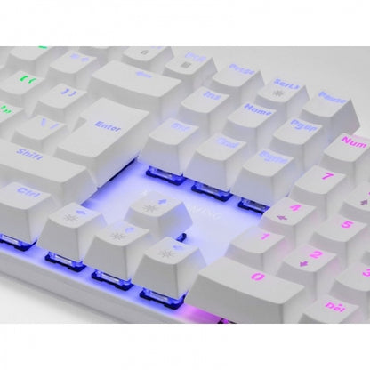 Mars Gaming - MK422 Blanco Teclado Mecánico Gaming RGB Antighosting Switch Mecánico Azul Idioma Español