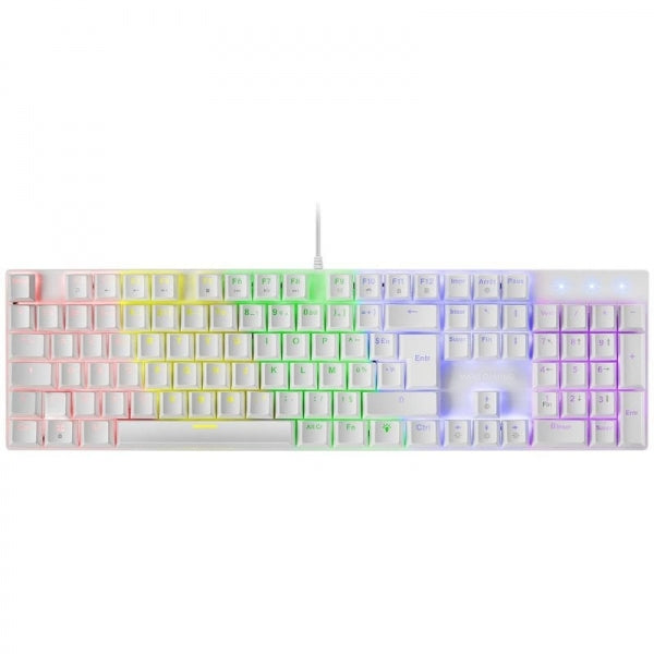 Mars Gaming MK422 Teclado Mecanico RGB - Switches Antipolvo - Teclas Imborrables - 12 Efectos RGB - Anti-ghosting - Multiplataforma - Color Blanco 1 pieza(s)