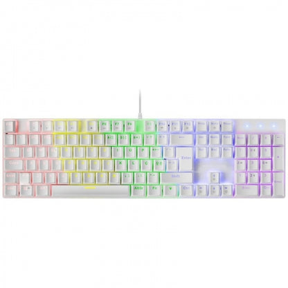 Mars Gaming MK422 Teclado Mecanico RGB - Switches Antipolvo - Teclas Imborrables - 12 Efectos RGB - Anti-ghosting - Multiplataforma - Color Blanco 1 pieza(s)