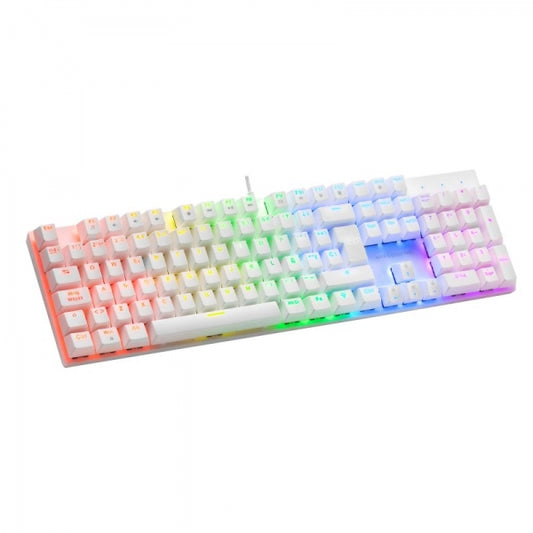 Mars Gaming MK422 Teclado Mecanico RGB - Switches Antipolvo - Teclas Imborrables - 12 Efectos Rainbow - Modo Juego - Anti-ghosting - Multiplataforma - Color Blanco 1 pieza(s)