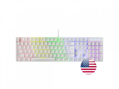 Mars Gaming MK422 Teclado Gaming - Switches Mecanicos Antipolvo - Teclas Imborables - Iluminacion RGB - Chip ARM - Compatibilidad Multiplataforma - US - Color Blanco 1 pieza(s)