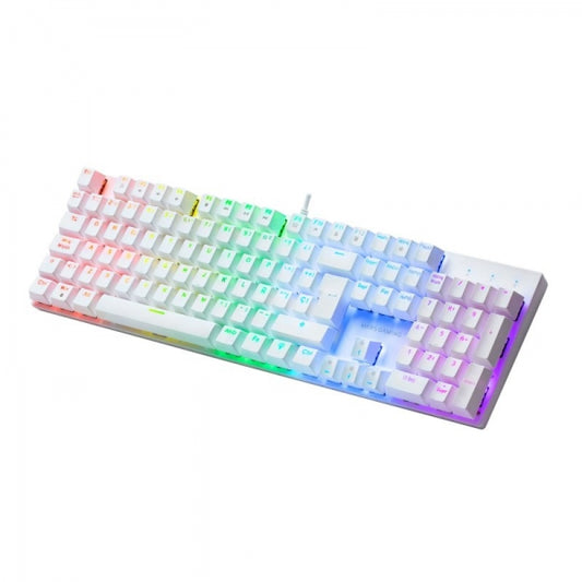 Mars Gaming MK422 Teclado Gaming Mecanico - Iluminacion RGB 12 Efectos - Teclas Doble Inyeccion - Switches Antipolvo - Multiplataforma - Anti-ghosting Avanzado - Color Blanco 1 pieza(s)