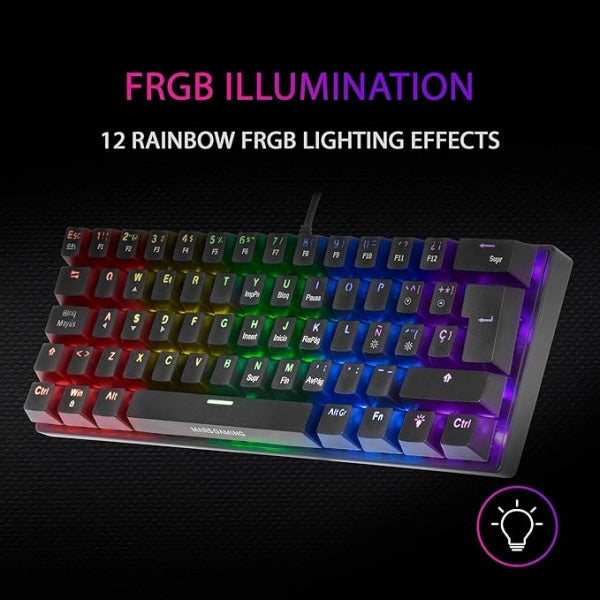 Mars Gaming MK60 Teclado Gaming Mecanico - Ultra-compacto 60% - Iluminacion RGB - Switches Antipolvo - Teclas Imborrables - Multiplataforma - US - Color Negro 1 pieza(s)