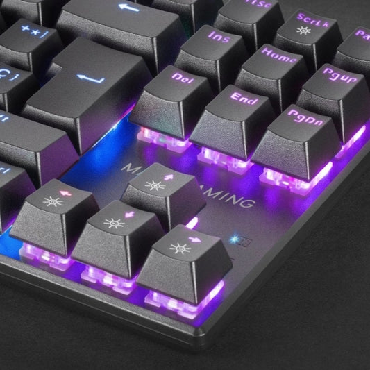 Mars Gaming MK80 Teclado Gaming Mecanico - TKL Compacto - Iluminacion RGB - Teclas Imborrables - Switches Antipolvo - Multiplataforma - Anti-Ghosting Avanzado - Frances - Color Negro 1 pieza(s)