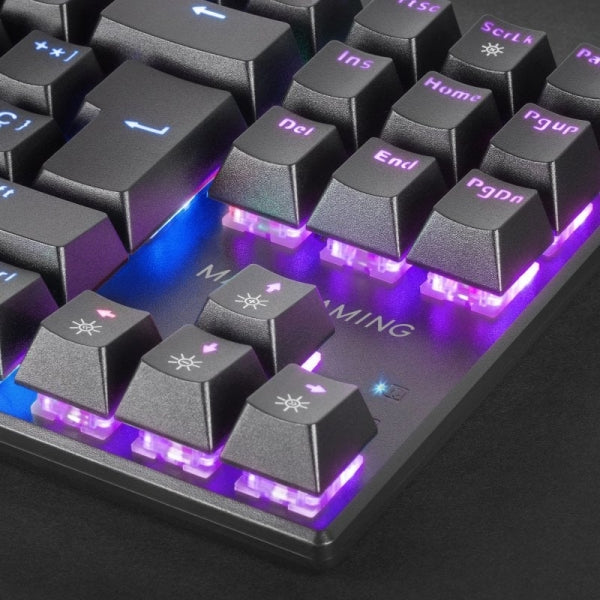 Mars Gaming MK80 Teclado Gaming Mecanico - TKL Compacto - Iluminacion RGB - Teclas Imborrables - Switches Antipolvo - Multiplataforma - Anti-Ghosting Avanzado - Italiano - Color Negro 1 pieza(s)