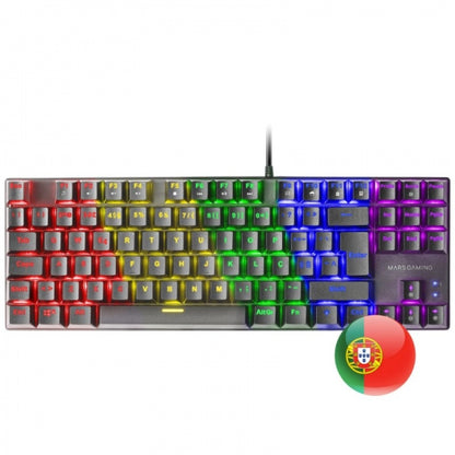 Mars Gaming MK80 Teclado Gaming Mecanico - TKL Compacto - Iluminacion RGB - Teclas Doble Inyeccion - Switches Antipolvo - Multiplataforma - Portugues - Color Negro 1 pieza(s)