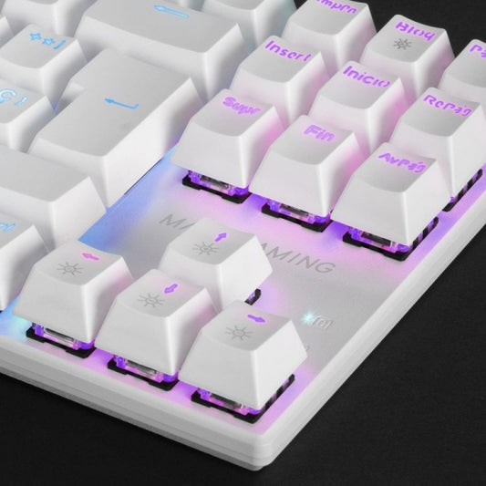 Mars Gaming MK80 Teclado Gaming Mecanico - Compacto TKL - Iluminacion RGB - Teclas Doble Inyeccion - Switches Antipolvo - Multiplataforma - Anti-ghosting Avanzado - Frances - Color Blanco 1 pieza(s)