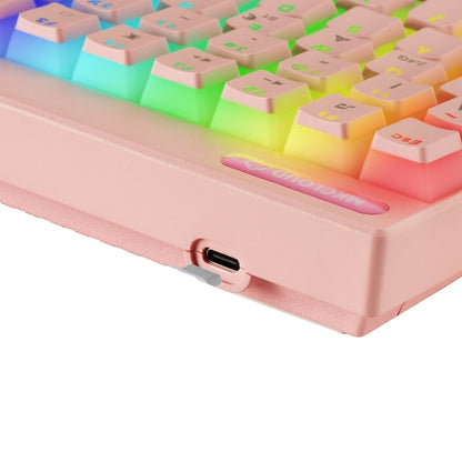 Mars Gaming Teclado Premium - Triple Conexion - Tamaño Ultra-Compacto 75% - Switch Outemu SQ Pro Azul - Iluminacion RGB - Bateria 200h - Frances - Color Rosa 1 pieza(s)