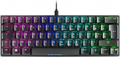 Mars Gaming MKMINI Teclado Gaming - Ultra-compacto 60% - Iluminacion FULL RGB - Switches Mecanicos OUTEMU PRO - Software Personalizable - Multiplataforma - Color Negro 1 pieza(s)