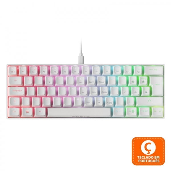 Mars Gaming MKMINI Teclado Gaming - Ultra-compacto 60% - FULL RGB CHROMA - Switches Mecanicos OUTEMU PRO - Multiplataforma - Software Avanzado - Portugues - Color Blanco 1 pieza(s)