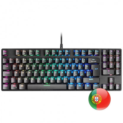 Mars Gaming MKREVO PRO Teclado TKL - Iluminacion RGB 16.8M - Switches Mecanicos OUTEMU PRO - Anti-Ghosting Total - Software Personalizable - Portugues - Color Negro 1 pieza(s)