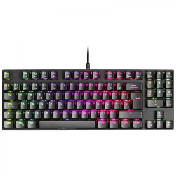 Mars Gaming - MKREVOPRORES Negro  Teclado Gaming RGB Mecánico  TKL+ NUM  Switch Rojo  Español