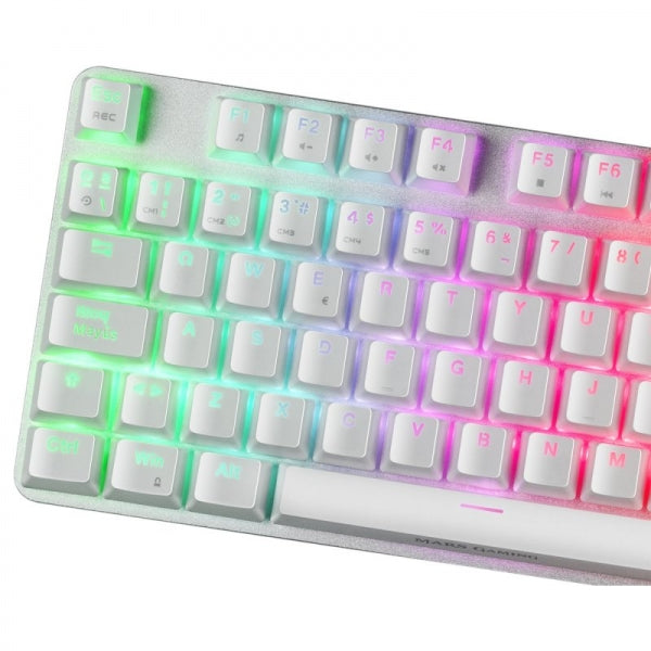 Mars Gaming MKREVO PRO Teclado Mecanico - TKL con Pad Numerico - Switches OUTEMU PRO - Iluminacion FULL RGB - Base de Aluminio - Multiplataforma - Portugues - Color Blanco 1 pieza(s)