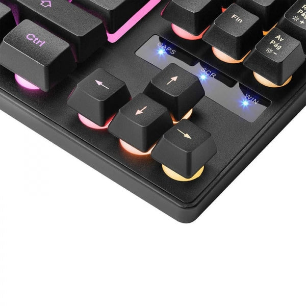 Mars Gaming MKTKL Teclado Hibrido Mecanico - Diseño TKL Compacto - Efectos LED RGB - Tecnologia H-Mechanical RED - Materiales de Alta Calidad - Portugues - Color Negro 1 pieza(s)