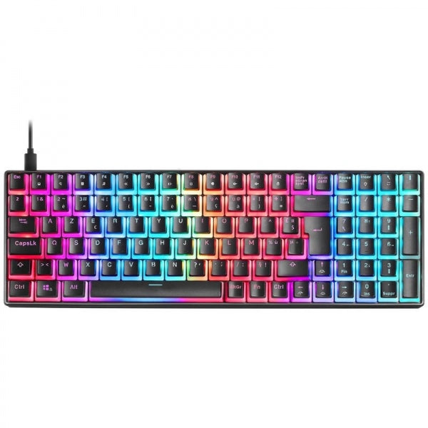 Mars Gaming MKULTRA Teclado Gaming Premium - Compacto 96% - Teclas PBT Pudding - Iluminacion FULL RGB CHROMA - Switches OUTEMU SQ - USB-C Extraible - Color Negro 1 pieza(s)