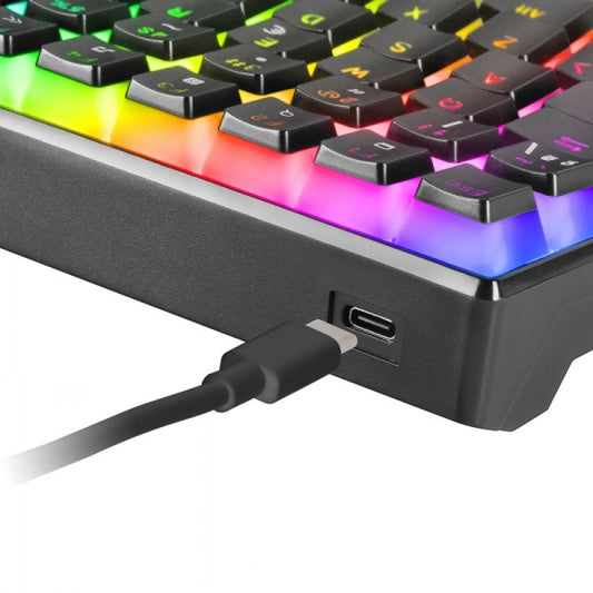 Mars Gaming MKULTRA Teclado Gaming Premium - Compacto 96% - Teclas PBT Pudding - Iluminacion FULL RGB CHROMA - Switches OUTEMU SQ - USB-C Extraible - Color Negro 1 pieza(s)