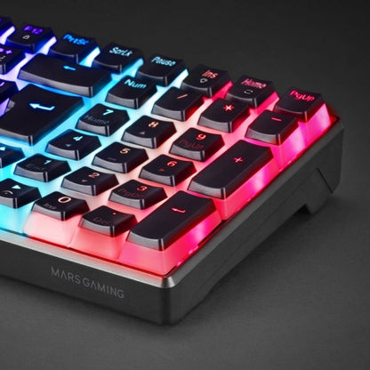 Mars Gaming MKULTRA Teclado Gaming Premium - Compacto 96% - Teclas PBT Pudding - Iluminacion FULL RGB CHROMA - Switches OUTEMU SQ - USB-C Extraible - Color Negro 1 pieza(s)